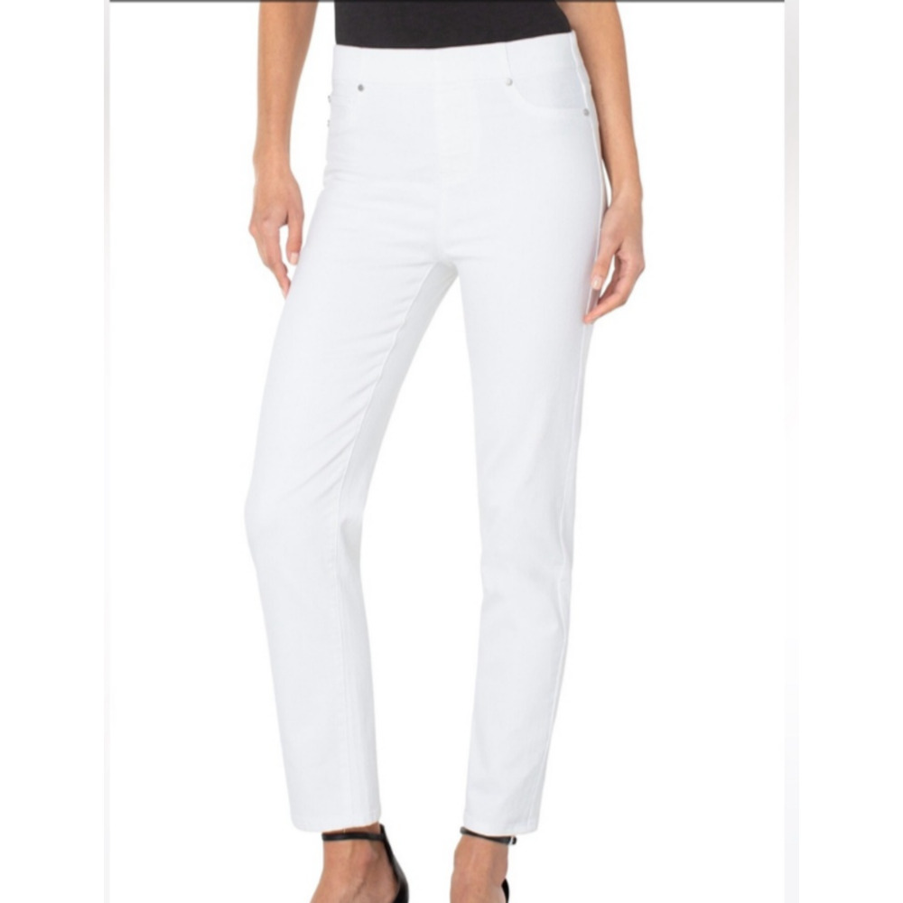 Liverpool Chloe Pull On Denim‎ Pants White Jeggings Stretch Size 4 29x27